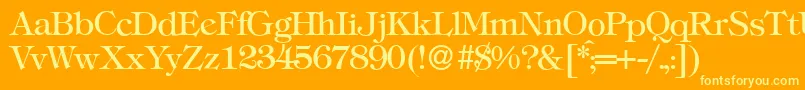 T731RomanRegular Font – Yellow Fonts on Orange Background