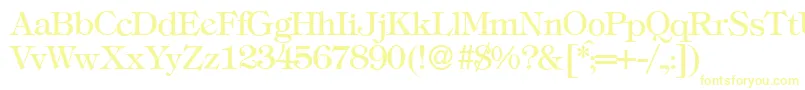 T731RomanRegular Font – Yellow Fonts on White Background