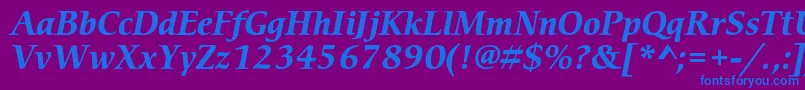 CerigostdBolditalic Font – Blue Fonts on Purple Background