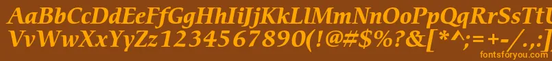 CerigostdBolditalic Font – Orange Fonts on Brown Background