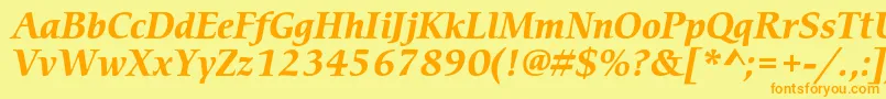 CerigostdBolditalic Font – Orange Fonts on Yellow Background