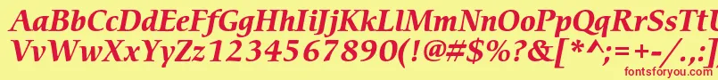 CerigostdBolditalic Font – Red Fonts on Yellow Background