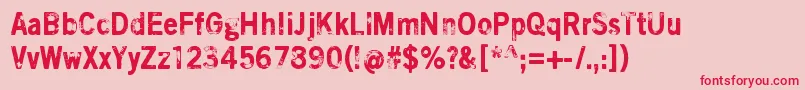 ScratchX Font – Red Fonts on Pink Background