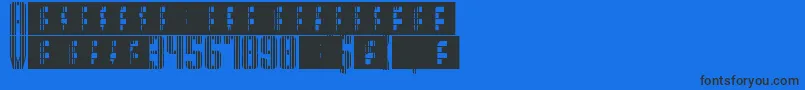 Шрифт SupergunsVertical – чёрные шрифты на синем фоне
