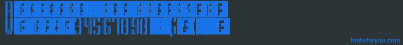 SupergunsVertical Font – Blue Fonts on Black Background