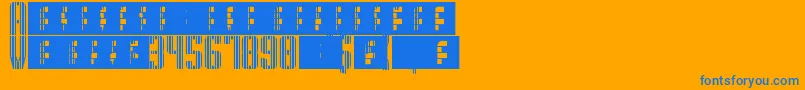 SupergunsVertical Font – Blue Fonts on Orange Background