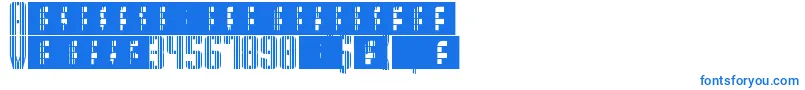 SupergunsVertical Font – Blue Fonts on White Background