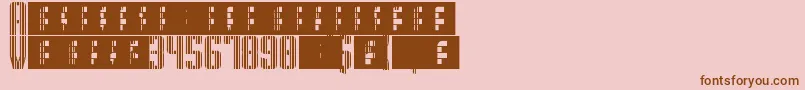 フォントSupergunsVertical – ピンクの背景に茶色のフォント