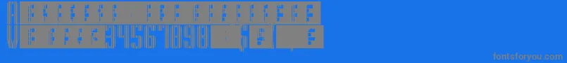 Fonte SupergunsVertical – fontes cinzas em um fundo azul