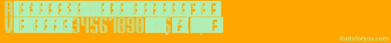 SupergunsVertical Font – Green Fonts on Orange Background