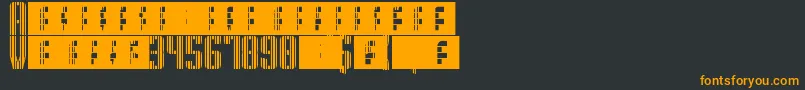 SupergunsVertical Font – Orange Fonts on Black Background