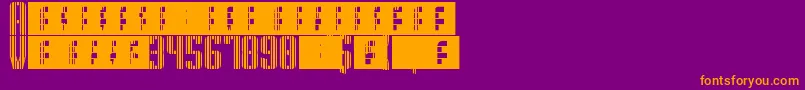 SupergunsVertical Font – Orange Fonts on Purple Background