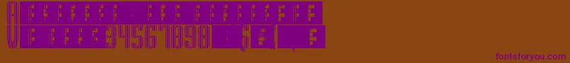 SupergunsVertical-fontti – violetit fontit ruskealla taustalla