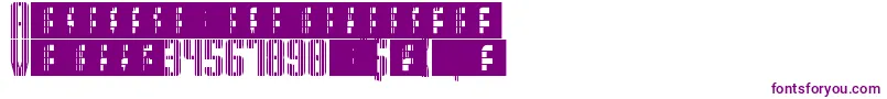 Czcionka SupergunsVertical – fioletowe czcionki na białym tle