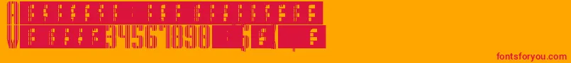 SupergunsVertical Font – Red Fonts on Orange Background