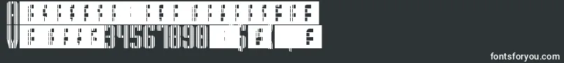 SupergunsVertical-fontti – valkoiset fontit mustalla taustalla