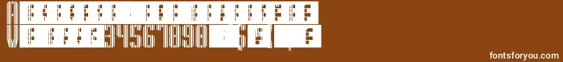 SupergunsVertical Font – White Fonts on Brown Background