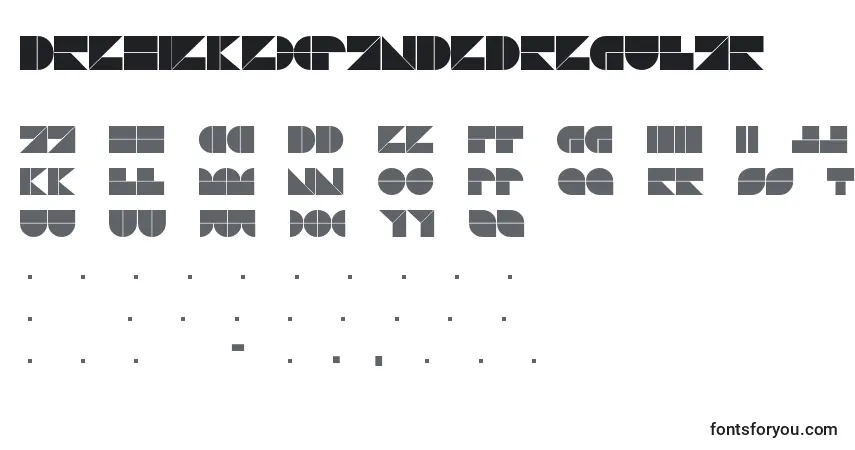 Шрифт DrebiekExpandedRegular – алфавит, цифры, специальные символы