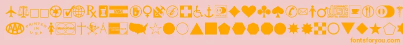 Pictographone Font – Orange Fonts on Pink Background