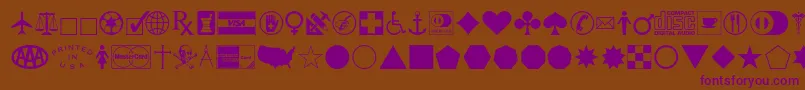 Pictographone Font – Purple Fonts on Brown Background