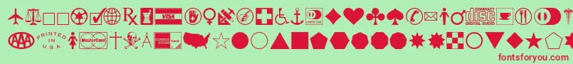 Pictographone Font – Red Fonts on Green Background