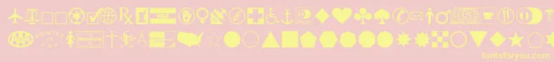 Pictographone Font – Yellow Fonts on Pink Background