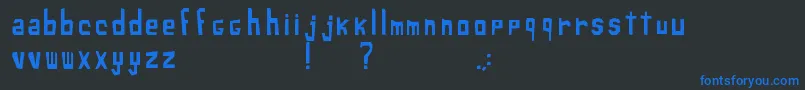 XiloSans-fontti – siniset fontit mustalla taustalla