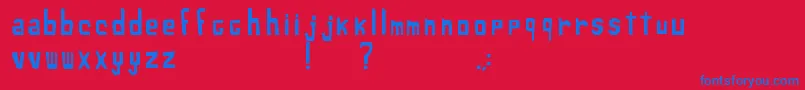 XiloSans-Schriftart – Blaue Schriften auf rotem Hintergrund