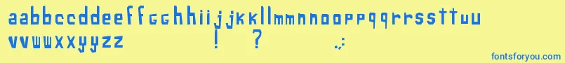 フォントXiloSans – 青い文字が黄色の背景にあります。
