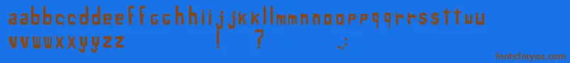 フォントXiloSans – 茶色の文字が青い背景にあります。