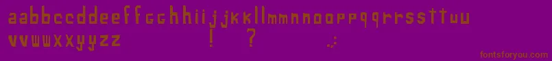 XiloSans-Schriftart – Braune Schriften auf violettem Hintergrund