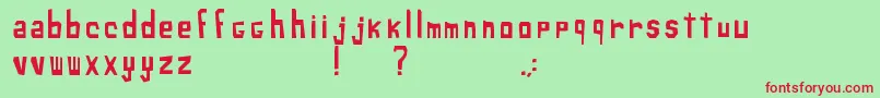 XiloSans-Schriftart – Rote Schriften auf grünem Hintergrund