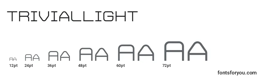 Размеры шрифта TrivialLight