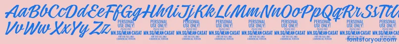 MeancasatlightPersonalUse Font – Blue Fonts on Pink Background