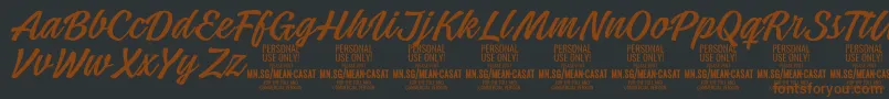 MeancasatlightPersonalUse Font – Brown Fonts on Black Background