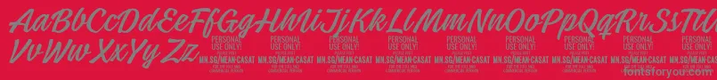 MeancasatlightPersonalUse Font – Gray Fonts on Red Background