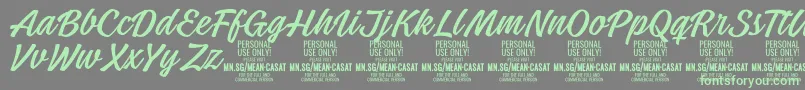 MeancasatlightPersonalUse Font – Green Fonts on Gray Background