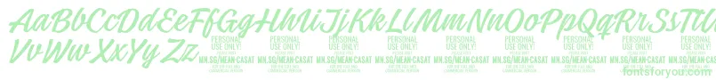 MeancasatlightPersonalUse Font – Green Fonts on White Background