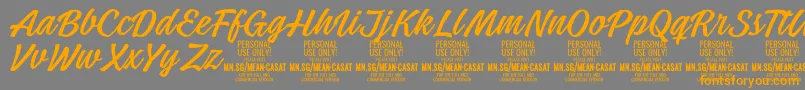 MeancasatlightPersonalUse Font – Orange Fonts on Gray Background