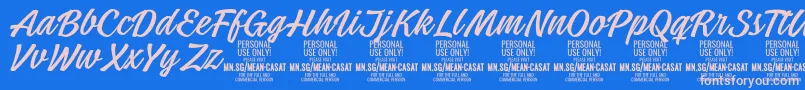 MeancasatlightPersonalUse Font – Pink Fonts on Blue Background