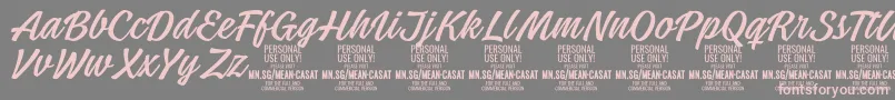 MeancasatlightPersonalUse Font – Pink Fonts on Gray Background