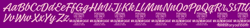 MeancasatlightPersonalUse Font – Pink Fonts on Purple Background