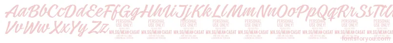 MeancasatlightPersonalUse Font – Pink Fonts on White Background