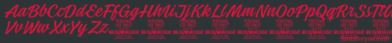 MeancasatlightPersonalUse Font – Red Fonts on Black Background