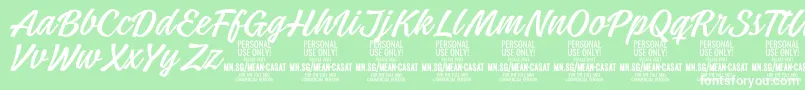 MeancasatlightPersonalUse Font – White Fonts on Green Background