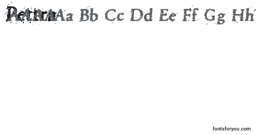 Fuente Pettra - alfabeto, números, caracteres especiales