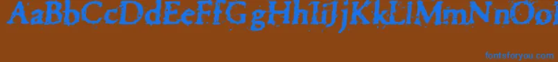 フォントPettra – 茶色の背景に青い文字