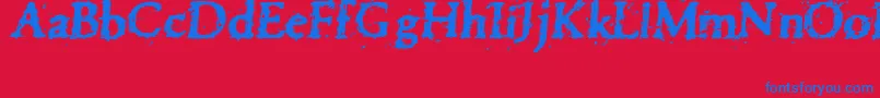 Pettra Font – Blue Fonts on Red Background