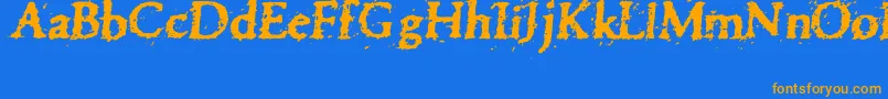 Pettra Font – Orange Fonts on Blue Background