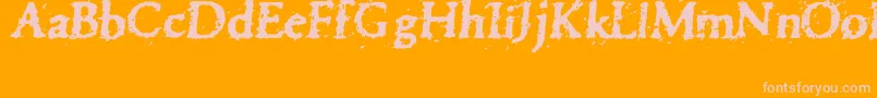 フォントPettra – オレンジの背景にピンクのフォント